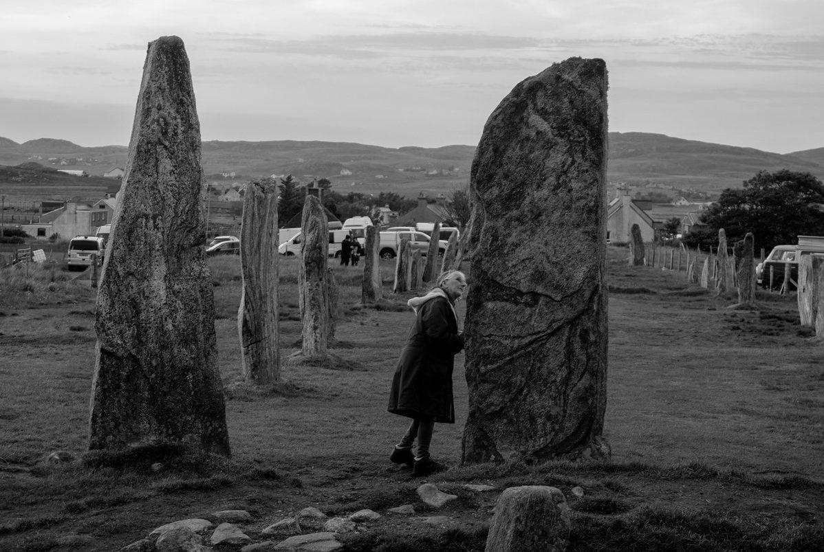 Alison at the central stones of Calanais