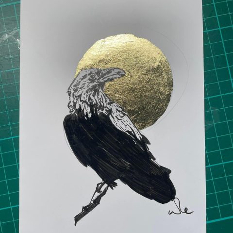 Pagan raven drawing